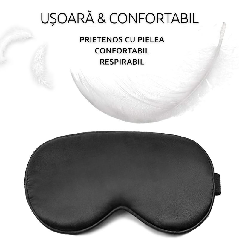 Masca de Dormit, Reglabila, WAYA Sleep Mask, Curea Elastica, Negru