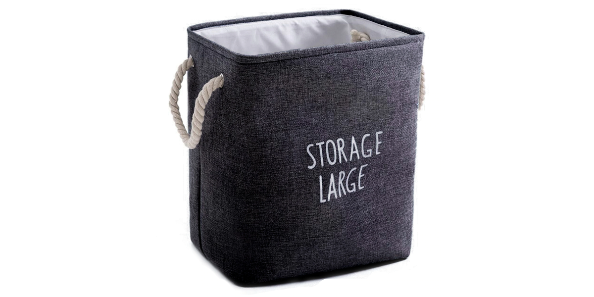 Cos de rufe, Pliabil, WAYA, Storage Large, XXL, Bumbac Canvas, 55 l, Impermeabil, Gri inchis