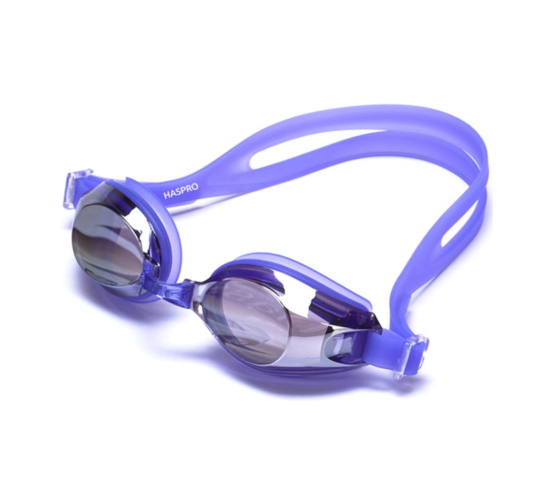 Ochelari de inot pentru adulti din silicon cu protectie UV, punte nazala ajustabila violet & husa transport