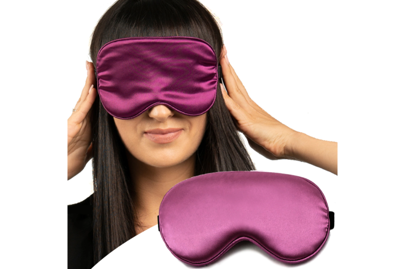 Masca de Dormit Reglabila, WAYA Sleep Mask, Curea Elastica, Culoare Violet inchis