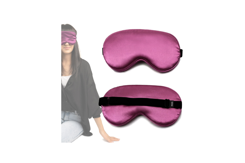 Masca de Dormit Reglabila, WAYA Sleep Mask, Curea Elastica, Culoare Violet inchis