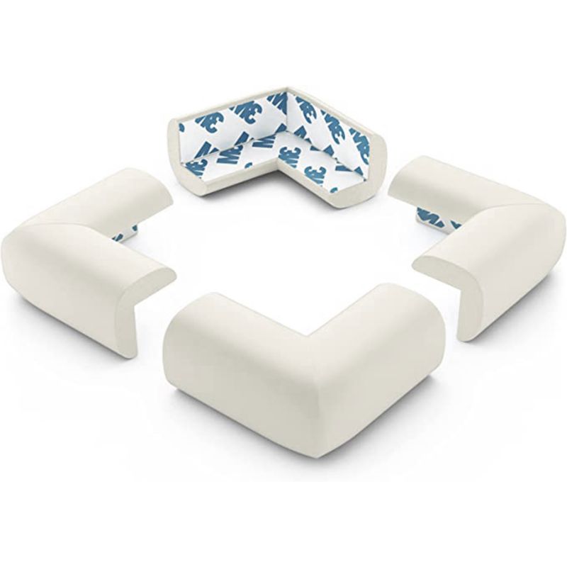 Set 4 aparatori moi pentru colturi, pentru copii, SIPO Baby Safety, Crem