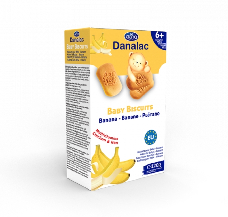 Danalac Biscuiti Banana, 6 m+, 120g