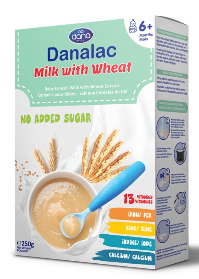 Danalac Cereale Grau, cu lapte, 6 m+, 250g