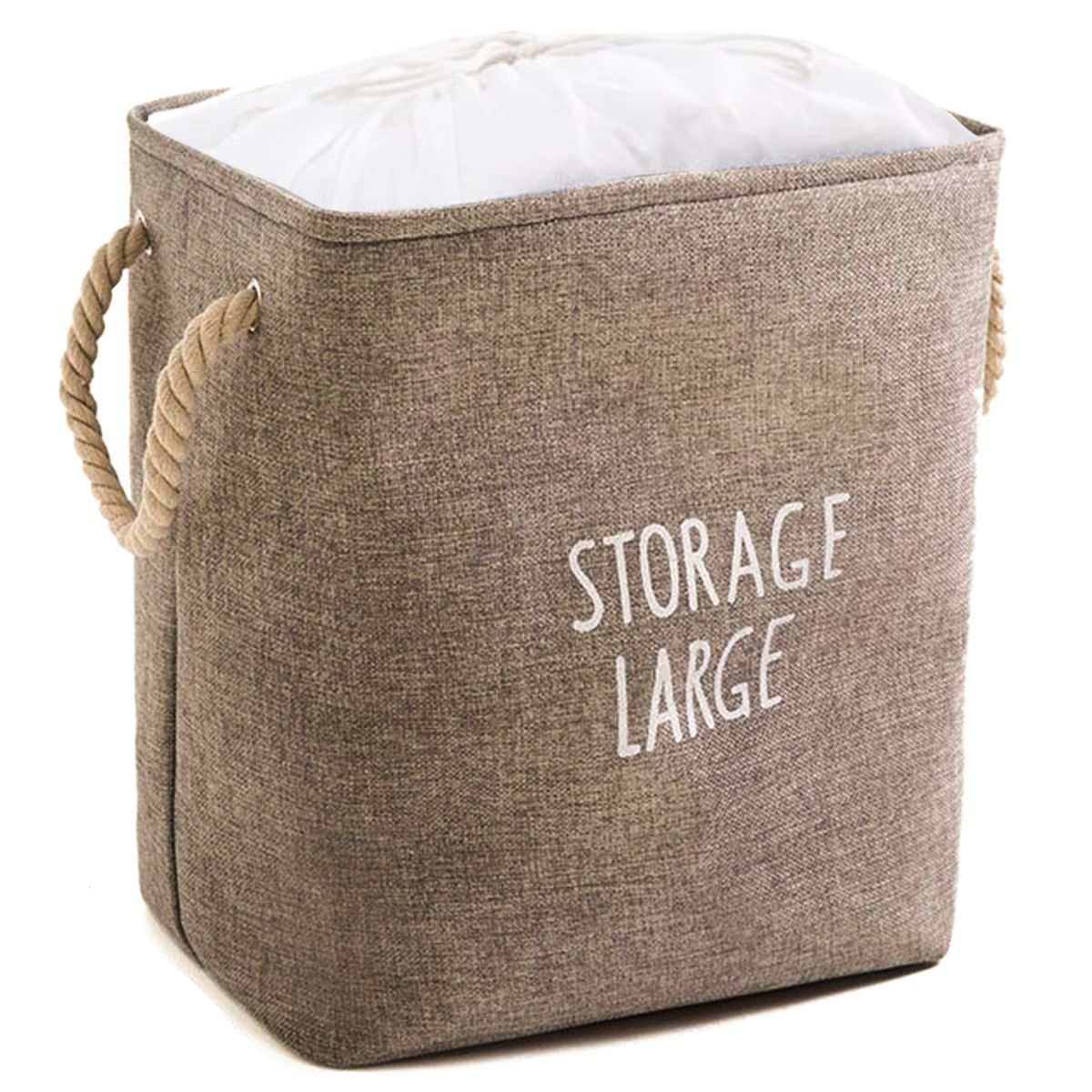 Cos de rufe, Pliabil, WAYA, Storage Large, XXL, Bumbac Canvas, 55 l, Impermeabila, Maro