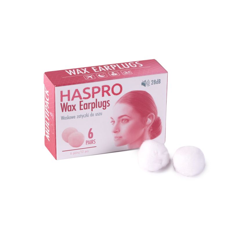 Set 12 dopuri de urechi Haspro Wax din ceara , impotriva zgomutului