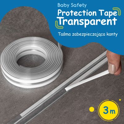 Banda protectie pentru muchii si margini cu adeziv, transparent, SIPO Baby Safety, 3 metri