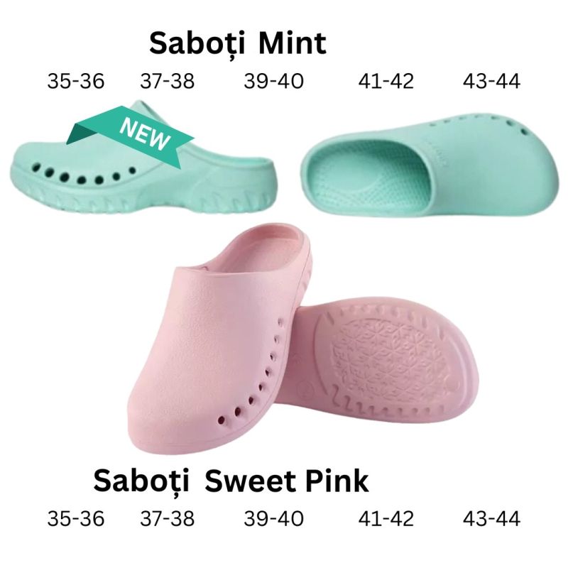 Saboti anatomici Mint & Pink, Masuri 37-44